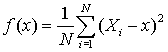 mean square deviation from x